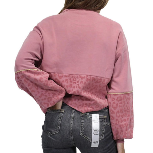 Felpa Donna con stampa maculata in tono Rosa EA7 EMPORIO ARMANI- Francavilla Moda